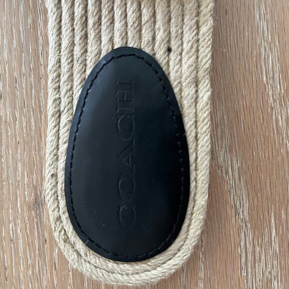 Coach Genuine Black Leather Cailin Espadrille Sandals Shoes in Ladies Size 8.5 - Picture 9 of 10